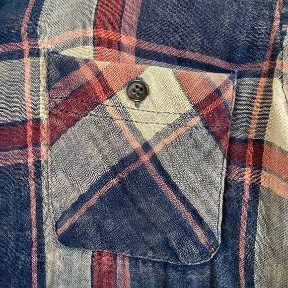 Indigo Rein Blue Red Plaid Button Down Collared Long Sleeve 100% Cotton Shirt M - Picture 8 of 17